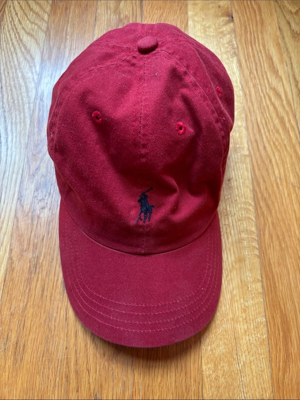 Ralph Lauren Burgundy Baseball Cap with Navy Polo Logo